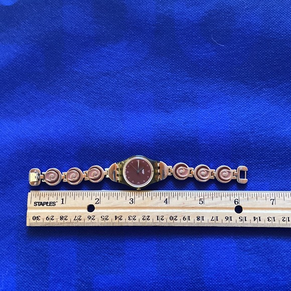 Vintage Swatch Watch. Stainless Metal Band with enamel. Great condition. - Picture 5 of 5